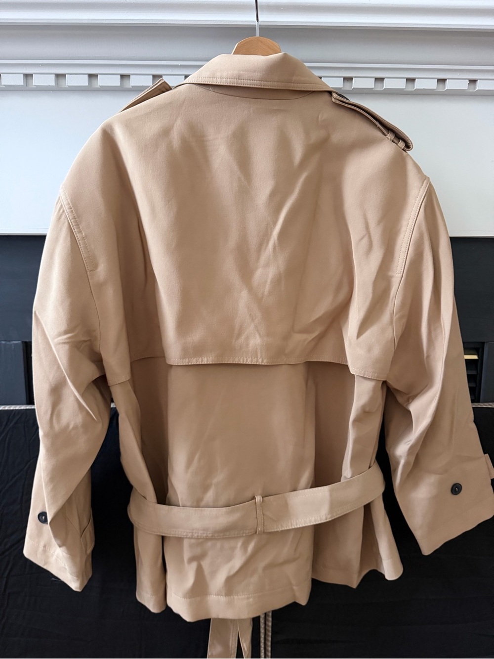 Zara Beige Trench Coat Double-Breasted Short Trench - Picture 4 of 5